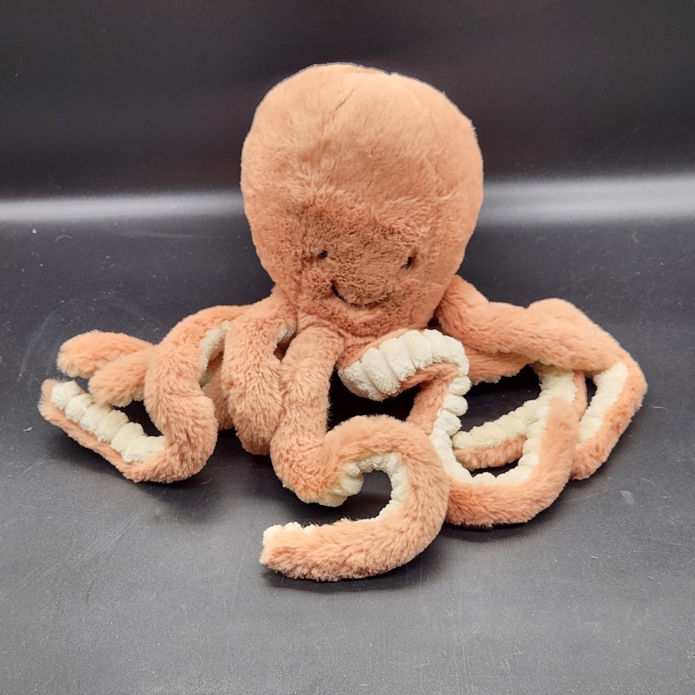 Jellycat Odell Octopus Plush Stuffed Animal Peach Pink Small 7 inch